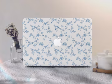 Light Blue floral MacBook Case New Macbook Pro 13 A2338 Macbook Air 15 13 2025 M4 A3240 Pro 13/14/15/16 Inch M1 M2 M3 Unique Laptop Case