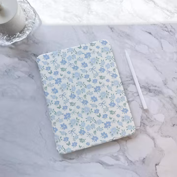 Light Blue Bow and Flowers iPad case, iPad Air 4 5 6 iPad 10 10.9" 2022 iPad Pro 12.9'' 2021 Pro 11" 2022 iPad mini 6 7 case, iPad cover