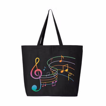 Musical Notes Cotton Tote Bag: Musician Gift