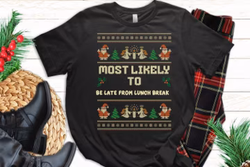 Most Likely To Office Edition, Christmas Work Party Shirts, Funny Matching Christmas T-Shirt, Ugly Christmas Shirt, Group Gift For Coworkers