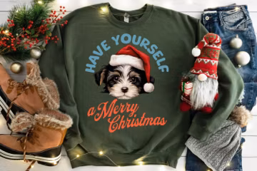 Dog Peeking Merry Christmas Sweatshirt, XMAS Christmas Shirt, Dog Holiday Christmas Crewneck, Dog Lovers Sweatshirt, Holiday sweatshirts