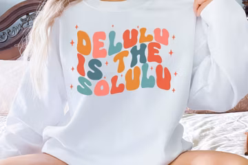 Delulu is the Solulu Funny Sweatshirt, Delusional Shirt, Delulu Meme Shirt, Funny Delulu Crewneck Sweatshirt, Gift For Her Manifesting Shirt