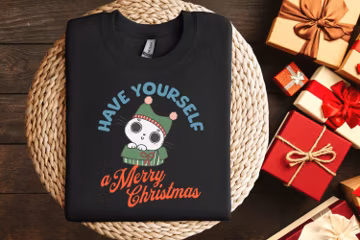 Cute Cat Merry Christmas Sweatshirt, XMAS Christmas Shirt, Cat Holiday Christmas Crewneck, Cat Lovers Sweatshirt, Pet Holiday sweatshirts