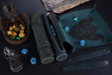 Nordic style dice tray and storage, DND RPG Game, Dungeons and Dragons, Personalized leather dice rolling tray, Dice Storage, Christmas gift