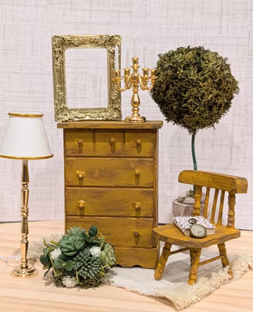 Vintage Hand Painted Dollhouse Furniture | 1:12 Scale