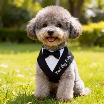Custom Pet Tuxedo Bandana, Personalized Dog Bib for Weddings, Custom Drool Kerchief for Large and Small Dogs, Dog Bib for Wedding, Dog Gifts