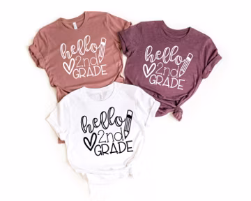 Hello Second Grade Shirt, Second Grade Teacher, 2nd Grade,Teacher Shirts, Gifts For Teachers, First Day of School Shirt,Back to School Shirt