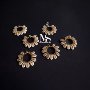 Brass Cowrie Shell Earrings, African Jewelry
