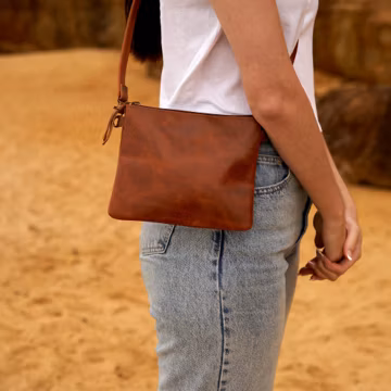 Handmade Cowhide Leather Crossbody Bag: Women's Messenger Satchel Gift For Her Him Birthday Anniversary