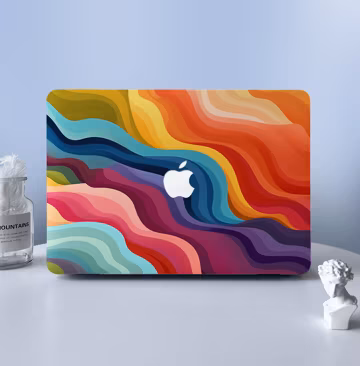 Colorful Waves Painting MacBook Case Macbook Air Pro Case Protective Case For M2 Air 13 A2681 Air 13 A2337 Pro 13 14 16 Case 2023 2022 2021