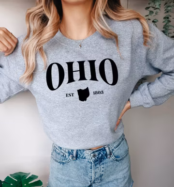 Ohio Est. 1803 Crewneck Sweatshirt: Adult & Youth Game Day Shirt