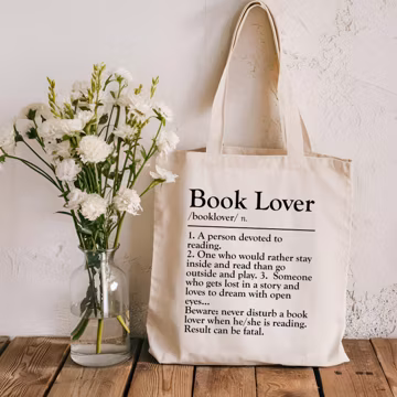 Book Lover Definition Canvas Tote Bag – Library Bookbag