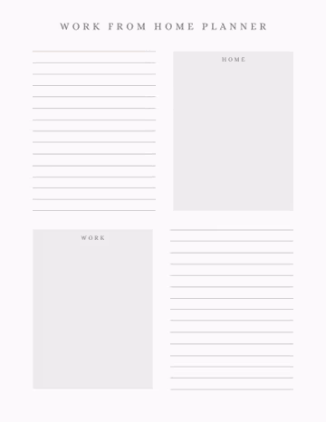 Simple Work from Home Planner