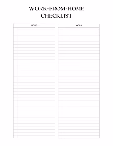 Work-from-Home Checklist Planner