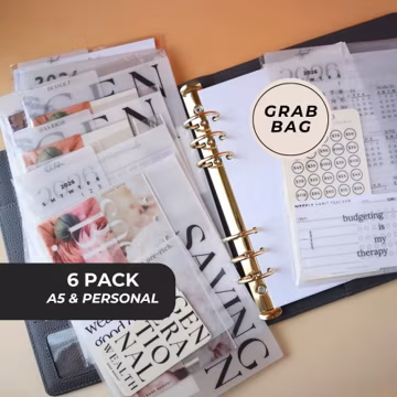 A5 Personal Planner Grab Bag Mystery Bundle Choose A5 Personal or Mixed Inserts Dashboards Budget Trackers 6 Pack Limited Edition Exclusive
