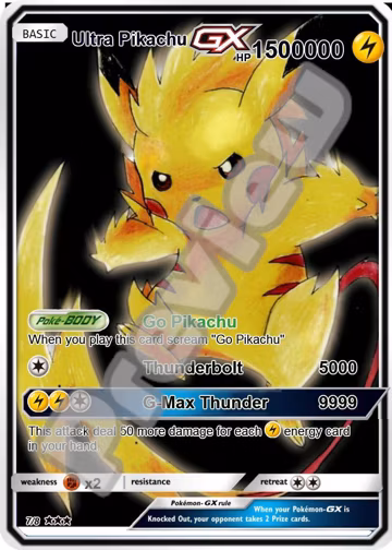 Ultra Pikachu gx gmax vmax gigantamax ex pokemon card