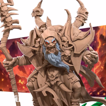 Orc Warlock Miniature | Tabletop RPG Miniature | Bite the Bullet | Roleplaying 3D Printed Fantasy Mini