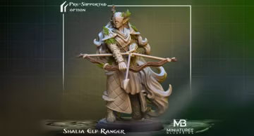 Female Elf Ranger Miniature, Shalia | Tabletop RPG Miniature | Miniatures Blueprint | Roleplaying 3D Printed Fantasy Mini