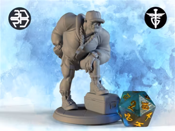 Orc Gym Coach Miniature | Twin Goddess Miniatures | Tabletop RPG Miniature | Roleplaying 3D Printed Fantasy Mini
