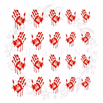 Halloween Bloody Hands Nail Art Water Decals