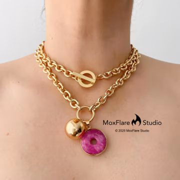 Natural Jade, Donut Jade Necklace, Gemstone Necklace,Statement Necklace, Purple Necklace, Natural Jade Pendant, Chunky Choker Necklace