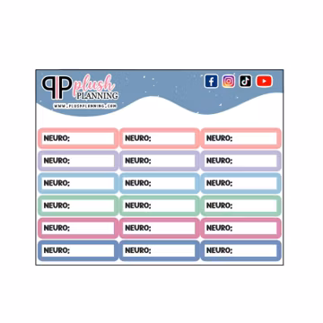 Neurology Appointment Planner Stickers, Functional Time Labels