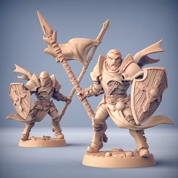Human Paladin Knight DnD Miniatures compatible with 28mm 32mm tabletop fantasy minis | 20885