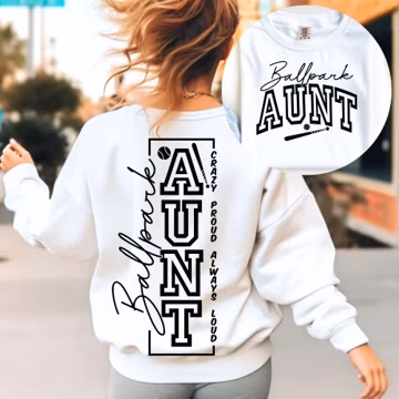 Crazy Proud Always Loud Ballpark Aunt SVG, PNG Files, Softball Aunt Svg, Softball Aunt Shirt Svg, Baseball Aunt Svg, Softball Niece Svg