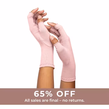 Tickled Pink Cotton Compression Gloves: Open Finger Design, Hand Pain Relief