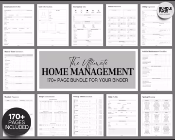 The ULTIMATE Home Management Binder Bundle! 170pg Household Planner, Cleaning, Emergency, Budget, Meal planners & checklists, Life Binder