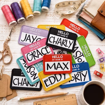 Hello My Name Is Custom Patch Name Patch Personalized Name Patch Name Tag with Hook Fastener Available