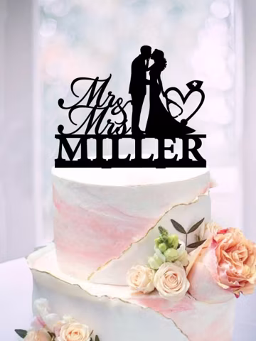 Wedding Cake Topper, Nurse Cake Topper for Wedding, Stethoscope Cake topper, Medical Cake Topper, Groom and Nurse silhouette Cake topper