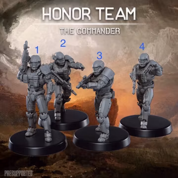 Honor Team The Commander Miniatures 28mm 32mm 40mm - Skullforge Studios