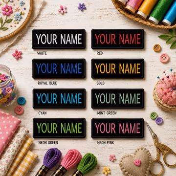 Custom Your Name Patch/Personalized Name Tag Patch/Iron-On Patches/Embroidered Sew-on Applique for Clothing, Vest/Jacket, Backpack, Uniform