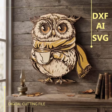 Owl Multilayer SVG. CNC. Cricut. Paper cutting. Laser cut file. 3D layer. Glowforge.