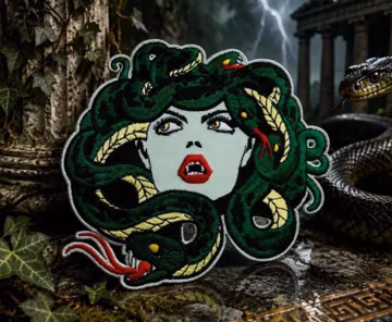 Snake Patch,Medusa Patch,Myth Of Olympus Patch,Embroidered Patch,Sew On Patch,Iron On Patch,Patch For Backpack,For Jacket,For Hat,Punk Patch