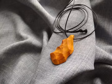 Carved boxwood pendant Natural wood necklace Rustic boho jewelry gift Birthday meaningful gift Eco friendly gift