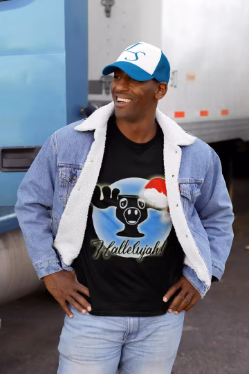 Hallelujah Christmas Hat Cotton Tee, Christmas Vacation tshirt, Trendy Christmas tshirt Religious Christmas tshirt, Cool Christmas tshirt