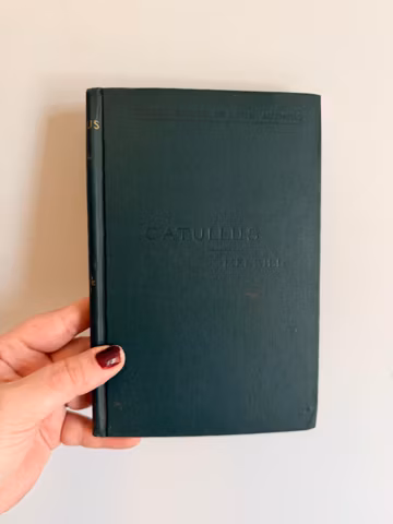 Antique 1893 Catullus Poetry Book: English and Latin, Green Cloth Cover