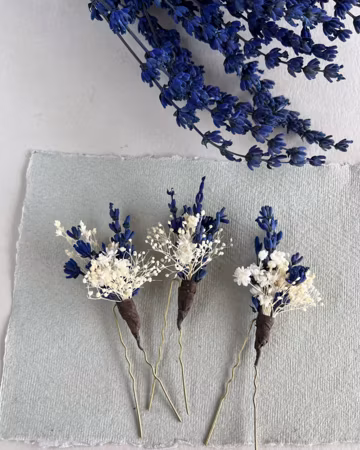 Lavender Violet hair pins Babys breath hair pins Gypsophila hair piece Dried flower hair accessory Rustic headpiece Boho wedding accessory