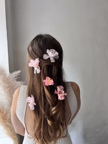 Sakura flower hair pins Pink flower Hair pins Flower girl Hair accessory Wedding flower hairpins Bridal hair pins Summer Sakura clip piece