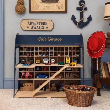 Toy Car Storage, Wooden Toy Car Parking Garage, Personalized Toddler Gift, Car Organizer for Boys, Birthday Gift for Kids