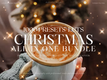 1000+ CHRISTMAS HOLIDAY Bundle Lightroom Presets, Winter Presets, Holiday Presets, Festive Presets, Moody Photo Filter , Mobile & Desktop