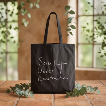 Soul Under Construction Handwritten tote bag | Scripture cross canvas tote | Faith Christian Gift