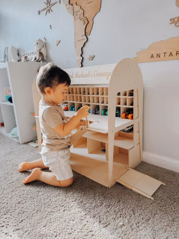 Toy Car Storage, Toy Garage for Boy 3 4 5 Years Old, Baby Cars Storage, Toddler Boy Birthday Gift, Toys for Toddler, Wooden Toy Car Holder