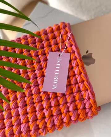 BESTSELLER Crochet MacBook Case | iPad Sleeve | Laptop Case | Pink & Orange | MacBook Sleeve | Laptop Etui | Birthday Gift | Customizable