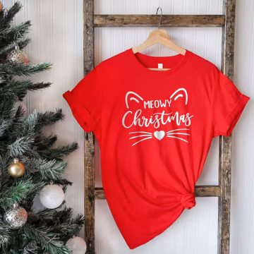 Meowy Christmas Shirt, Cat Christmas Shirt, Cat Lover Christmas, Cat Mom Christmas, Cute Christmas Shirt, Christmas Cat Shirt, Holiday Shirt