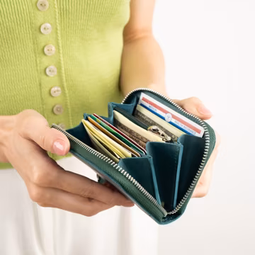 Womens leather wallet, Personalized leather zip around purse women, Small Wallet, Bifold Credit Card Holder Coin Purse with multiple pockets