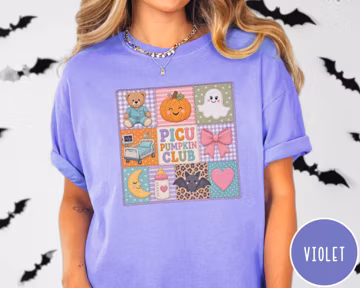 PICU Pumpkin Club Shirt, Pediatric ICU Nurse Halloween Comfort Colors Tshirt
