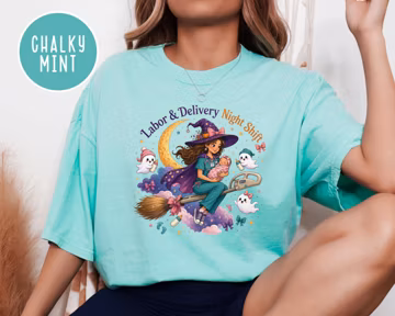 Labor and Delivery Halloween Shirt, Spooky L&D Nurse Comfort Colors Tee, Labor Nurse Gift Postpartum Halloween Nurse T-shirt